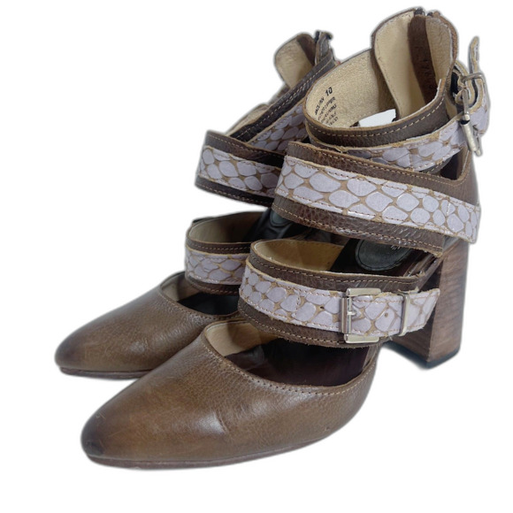 Freebird Jaclynn Strappy Heeled Sandals Heels Distressed Boho Western Size 10 - Picture 3 of 12